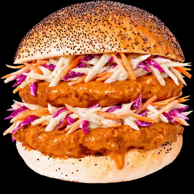 Dbl chicken hot slaw burger